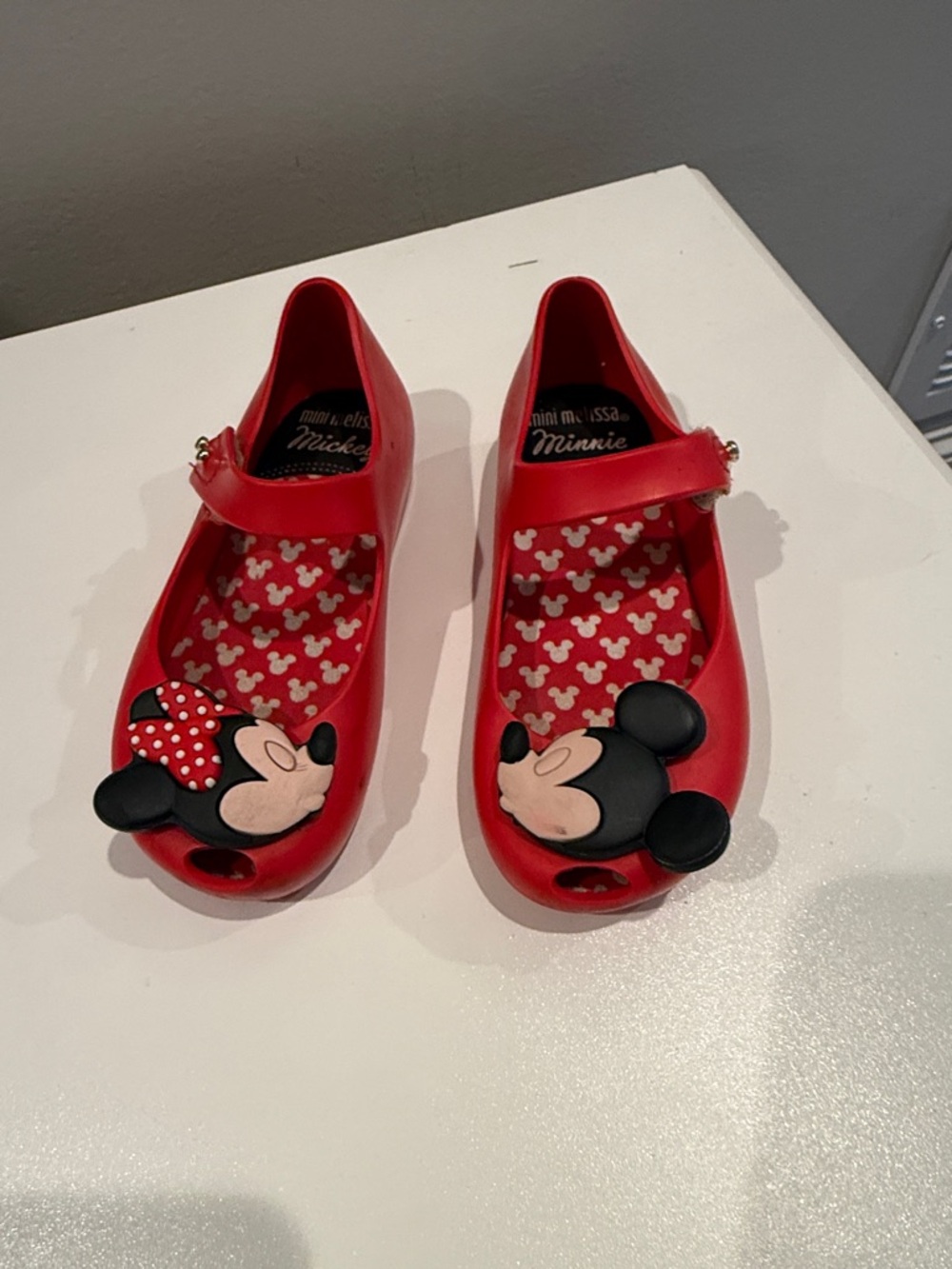 Mini Melissa Red Minnie & Mickey Mini Mary Jane Sandals